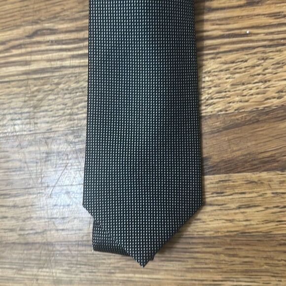 NWT Joseph Abboud Mens Black Windowpane Neck Tie - Picture 2 of 5